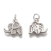 Brass Micro Pave Clear Cubic Zirconia Charms ZIRC-C020-35-6