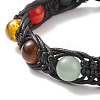 Round Natural & Synthetic Mixed Gemstone Braided Bead Bracelet BJEW-TA00131-4