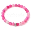 Natural Weathered Agate Beads Stretch Bracelets for Women BJEW-JB11412-01-2