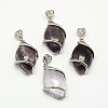 Natural Amethyst Pendants G-G073-1-1