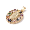 Brass Cubic Zirconia Pendants KK-Z050-16G-02-2