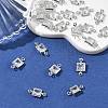 SHEGRACE Brass Pave Cubic Zirconia Square Connector Charms XGRQ2O292-440A-P-6
