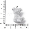 Animal Flocking Opaque Resin Pendants RESI-A050-06A-4