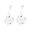 S999 Fine Silver Stud Earrings EJEW-F356-01S-2