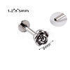 Rose Flower 304 Stainless Steel Threadless Labrets WG137BA-05-1