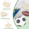 40Pcs 4 Styles Unfinished Wood Pendant Decorations WOOD-SP0001-37-5