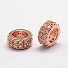 Brass Micro Pave Cubic Zirconia European Beads ZIRC-D113-31RG-FF-1