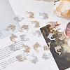 DICOSMETIC 40Pcs 2 Colors Alloy Crystal Rhinestone Pendants FIND-DC0003-29-4