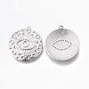 Brass Micro Pave Clear Cubic Zirconia Pendants KK-N232-166-NF-2