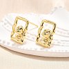 Brass Stud Earrings LS-EJEW-G432-01G-1