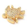 Brass Micro Pave Cubic Zirconia Connector Charms KK-U053-03G-2