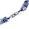 Natural Blue Spot Jasper Hexagon Prism Graduated Beaded Necklaces for Women Men NJEW-K388-03C-3