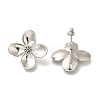 Rack Plating Flower Brass Stud Earrings EJEW-H016-26P-3