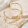 304 Stainless Steel Cuff Bangles for Women BJEW-Z091-05G-01-3