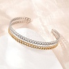 Two Tone 304 Stainless Steel Cuff Bangles for Women SA-H001-07GP-1