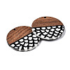 Resin & Walnut Wood Pendants X-RESI-S389-077-3