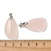 Natural Rose Quartz Pendants G-G147-02P-01-3