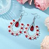 Handmade Glass Seed Beads Teardrop Dangle Earrings EJEW-MZ00296-01-2