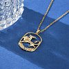 Brass Clear Cubic Zirconia Pendant Necklaces for Women NJEW-B121-01G-04-3