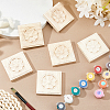 Square Wood Carved Floral Decorative Blocks WOOD-WH0124-160A-4