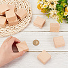 Unfinished Beech Wooden Grooved Square Shape WOOD-WH0124-25-3