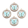 Alloy Rhinestone Pendants X1-PALLOY-S183-001D-RS-1