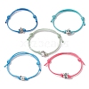 5Pcs 5 Style Antique Silver Alloy Braided Cord Bracelets Set BJEW-JB10124-1