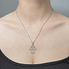 201 Stainless Steel Hollow Hamsa Hand with Eye Pendant Necklace NJEW-OY001-77-2