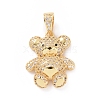 Brass Cubic Zirconia Pendants ZIRC-K089-16G-01-1