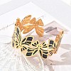 304 Stainless Steel Enamel Cuff Bangles for Women SA-CBAFD7D-01G-2