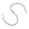 Brass Pave Clear Cubic Zirconia Rectangle & Flat Round Link Bracelets BJEW-YWC0002-02A-4