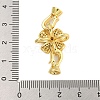 Rack Plating Flower Brass Micro Pave Clear Cubic Zirconia Fold Over Clasps KK-F876-02G-3