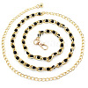 Alloy & Plastic Round Beads Twisted Belly Chains WGB594E-01-3