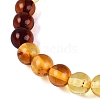 Natural Amber Beaded Stretch Bracelets BJEW-N041-04C-01-2