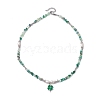 Glass & Brass & Pearl Beaded Necklaces for Women NJEW-TA00158-4