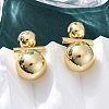 Brass Stud Earrings EJEW-R025-01G-1