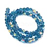 Electroplate Transparent Glass Beads Strands EGLA-K015-18O-2