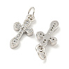 Rack Plating Brass Micro Pave Clear Cubic Zirconia Pendants KK-B093-06P-2