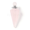 Natural Rose Quartz Faceted Cone Openable Perfume Bottle Big Pendants G-L524-18P-12-1