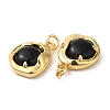 Natural Black Agate Nuggets Charms G-A034-05G-3
