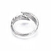 Double Wing Alloy Open Cuff Ring for Men Women RJEW-T009-31AS-2