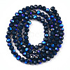 Electroplate Opaque Solid Color Glass Beads Strands EGLA-A044-P2mm-L16-2