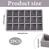 18 Grids Rectangle Wood Covered with Velvet Jewelry Trinket Display Trays AJEW-WH20054-062H-02-2