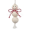 Christmas Wood Beads Pendant Decorations HJEW-TA00291-1