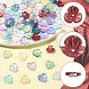 100Pcs 10 Colors Baking Paint Transparent Glass Bead Caps DGLA-FS0004-28-2