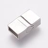 304 Stainless Steel Magnetic Clasps with Glue-in Ends STAS-L189-05P-1