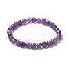 Natural Amethyst Bead Stretch Bracelets X-BJEW-K212-A-034-7