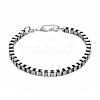 Alloy Box Chain Bracelet for Men Women BJEW-N015-013-1