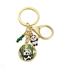 Rack Plating Panda Zinc Alloy Enamel Pendant Keychain KEYC-G064-01E-1