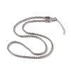 Non-Tarnish 304 Stainless Steel Bone Rope Chain Necklace for Women NJEW-I121-01C-P-1